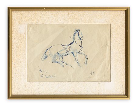 REMO BIANCO (1922-1988) - Studio di cavallo, 1943