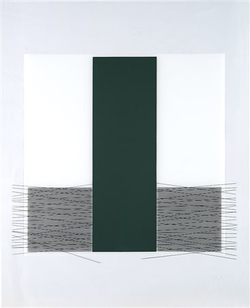 Jesus Rafael Soto , Bolivar 1923 , Parigi 2005 "Composicion en verde y blanco...