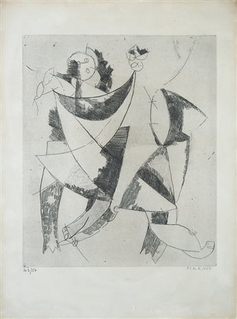 Marino Marini , Pistoia 1901 , Viareggio 1980 "Composizione" 1961 acquaforte,...