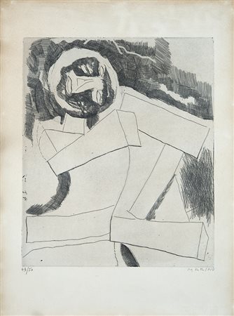 Marino Marini , Pistoia 1901 , Viareggio 1980 "Guerriero" 1962 acquaforte, cm...