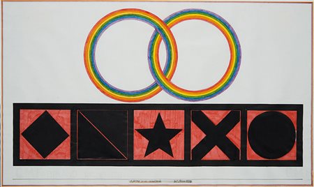 Lucio Del Pezzo , Napoli 1933 , "Cinque forme in un casellario" 1974 tecnica...