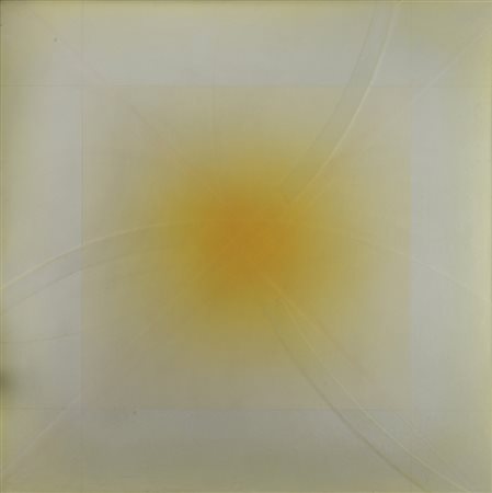 Guido Strazza , Santa Fiora 1922 , "Ricercatore in giallo II" 1971 acrilico...