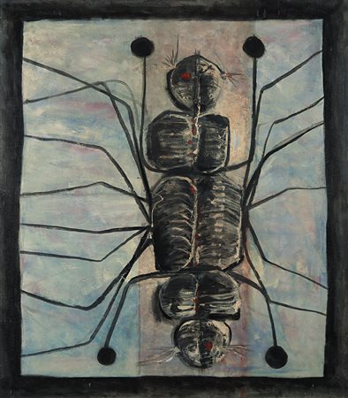 Cesare Peverelli , Milano 1922 , Parigi 2000 "Insetto" 1955 olio su tela, cm...