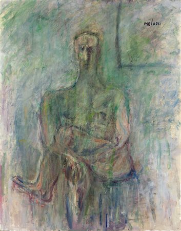 Gino Meloni , Varese 1905 , Lissone 1989 "Uomo nudo nello studio" 1979-80...