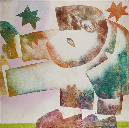 Gianni Pisani , Napoli 1935 , "Orizzontale quasi verticale" 1989 olio su...