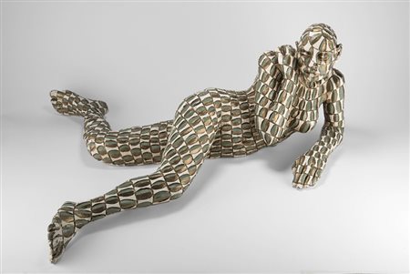 Rabarama , Roma 1969 , "Armatura" 2002 scultura in bronzo dipinto, cm...