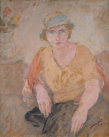 Pio Semeghini , Quistello 1878 , Venezia 1964 "Ritratto della signora...