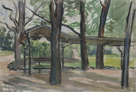 Francesco Menzio , Tempio Pausania 1899 , Torino 1979 "Alberi" olio su...
