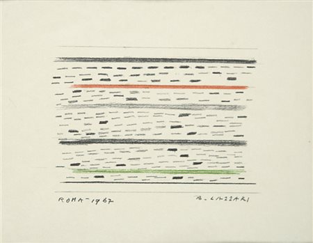 Bice Lazzari , Venezia 1900 , Roma 1981 "Senza titolo" 1967 tecnica mista su...