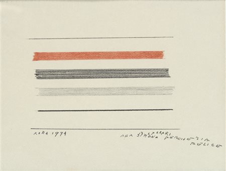 Bice Lazzari , Venezia 1900 , Roma 1981 "Senza titolo" 1974 tecnica mista su...