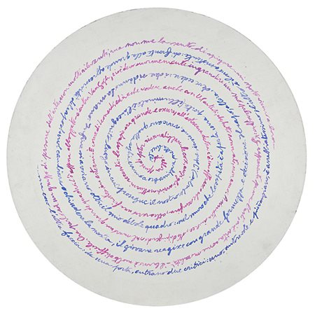 Luca Patella , Roma 1938 , "Qui allora penso... (scrittura enantiodromica)"...