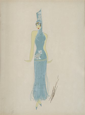 Ertè , San Pietroburgo 1892 , Parigi 1990 "Danseuse espagnole" 1938 tecnica...