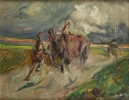 LUIGI ONETTI<BR>Lù (AL) 1876 - 1968 Torino<BR>"Trasporto bietole dai campi"