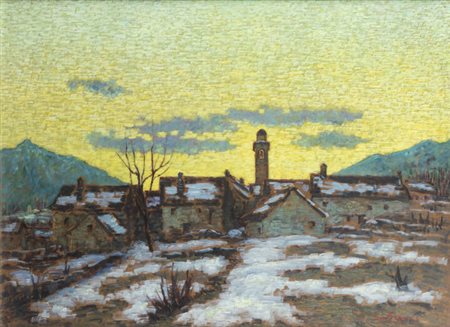 SEVERINO FERRARIS<BR>Prestinone (VB) 1903 - 1979<BR>"Tramonto invernale", Prestinone, (Valle Vigezzo)