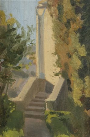 ORESTE PIZIO<BR>Torino 1879 - 1938<BR>"La scala in giardino" 2-1918