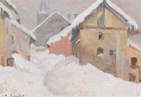 ADOLFO ROLLA<BR>Buenos Aires (Argentina) 1899 - 1967 Torino<BR>"Case di Mongénevre-Neve"
