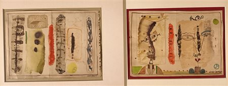 SPAGNOLI STEFANO Parma (Pr) 1946 Senza titolo Acquarelli su carta (2)...