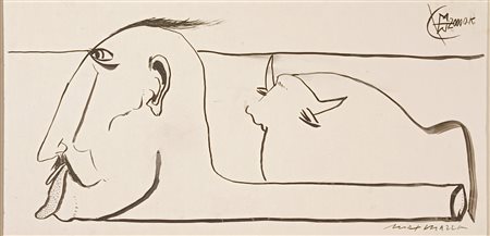 MAX MARRA Paola (Cs) 1950 Tore e uomo 2000 inchiostro su carta applicata su...