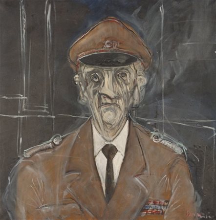 FIRMA INDECIFRATA N.D. ( -) 1900 Colonnello 1981 Olio su tela 80,00x80,00...