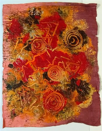 FIRMA INDECIFRATA N.D. ( -) 1900 Senza titolo Olio su carta giapponese...