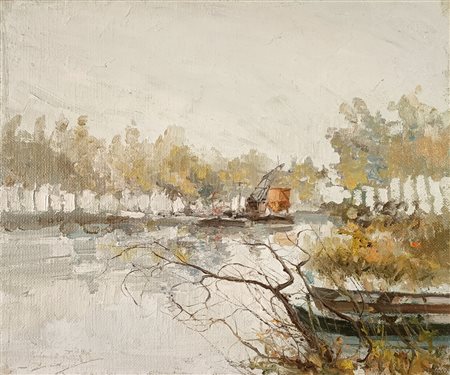 FIRMA INDECIFRATA N.D. ( -) 1900 Paesaggio Olio su tela 50,00x60,00 Firmato...