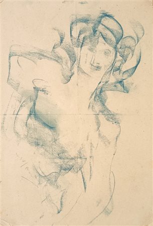 MANCINI ANTONIO Roma (Roma) 1852 Figura di donna Pastello su carta...