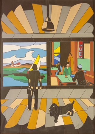 NESPOLO UGO Mosso Santa Maria (Bi) 1941 The road of love 1977 Litografia su...