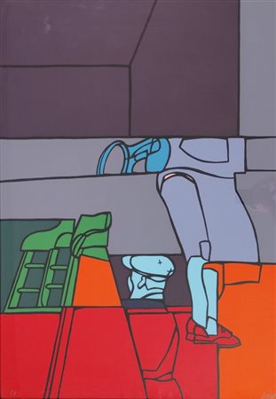 ADAMI VALERIO Bologna (Bo) 1935 Senza titolo 1976 Litografia su carta es....