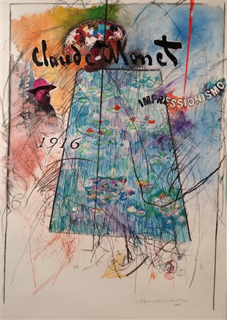 MANERA ENRICO Asmara (Eritrea) 1947 Claude Monet 2001 Mista su cartoncino...