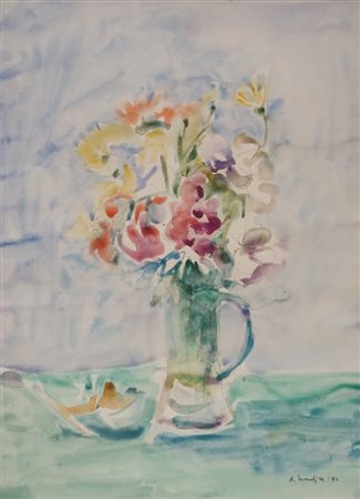 MANTICA ALFREDO Milano (Mi) 1903 Natura morta 1980 Acquarello su cartoncino...