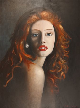 SCIACCA ANTONIO Catania (Ct) 1957 Figura femminile Olio su tela 80,00x60,00...