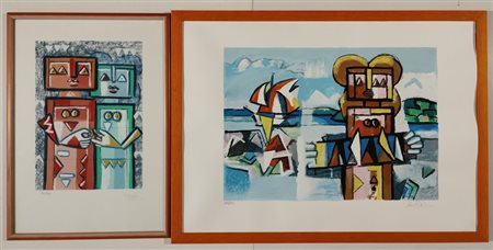 KODRA IBRAHIM Ishëm (Albania) 1918 Senza titolo Serigrafie su carta...