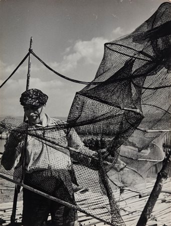 Edoardo Mari (XX sec.)  - Senza titolo (Pescatore), 1960s/1970s