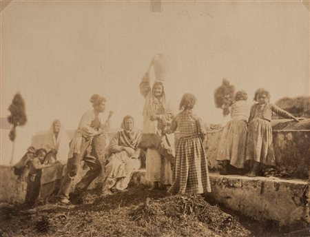 Baron Wilhelm von Gloeden (attribuito a) (1856-1931)  - Senza titolo (Taormina, scena di genere), 1890s