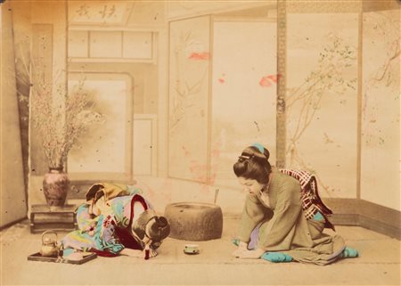 Scuola di Yokoama (XX sec.)  - Senza titolo (Rito del tè), 1880s