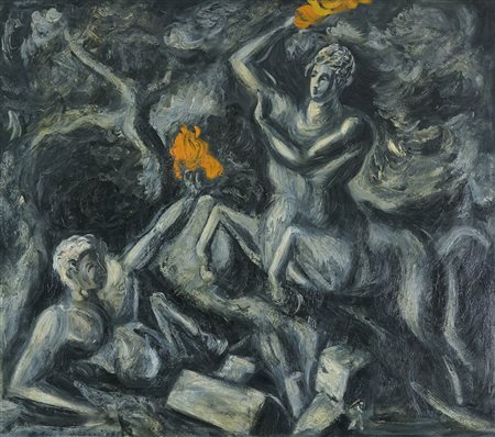 Roberto Barni (Pistoia, 1939) L'educazione al delirio 1983-84 Olio su tela...