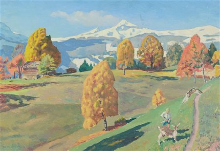 Ugo Celada Da Virgilio (Cerese (MN), 1895 - Varese, 1995) Paesaggio Apuano...