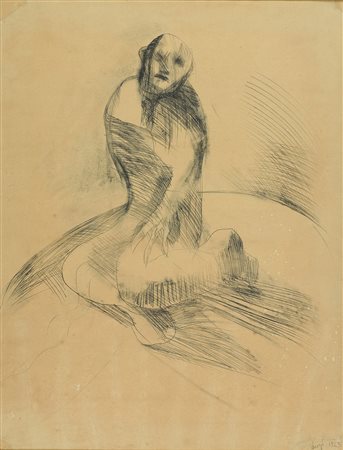 Giuliano Vangi (Barberino di Mugello, 1931) Figura 1963 Carboncino e china su...