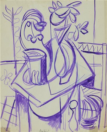 Gualtiero Nativi (Pistoia, 1921 - Greve in Chianti (Fi), 1999) Natura morta...