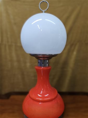 Lampada modello Birillo di Carlo Nason, colore arancione, Anni '60 H 75 cm...