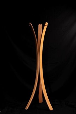 Appendibiti, Anni '90 162 cm Appendiabiti svedese curvato in legno di rovere