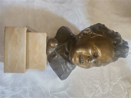 Vincenzo Cinque (Napoli, 1852 - Napoli, 1929) Busto in bronzo raffigurante...