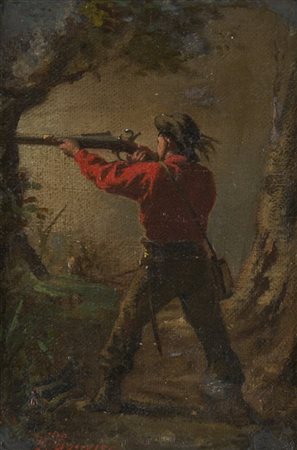 Pietro Bouvier "Garibaldino" 
olio su tela applicata a cartone (cm 18x12)
firmat