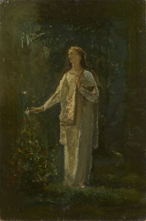 Francesco Didioni "L'albero di Natale" 
olio su carta applicata a compensato (cm