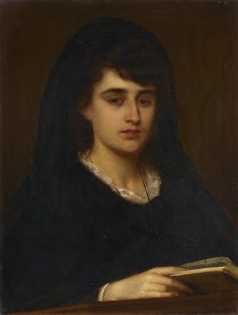 Giulio Carlini "La lettrice" 1879
olio su tela (cm 64x49)
firmato e datato a des