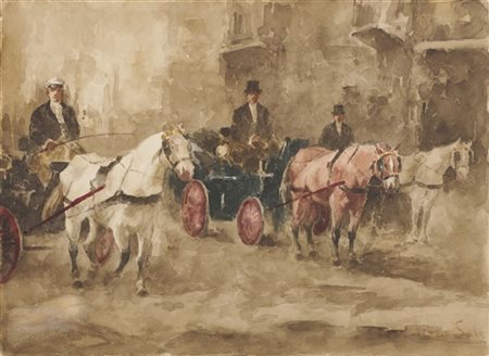 Paolo Sala "Cavalli" 
acquerello su carta (cm 35x47)
firmato in basso a destra
i