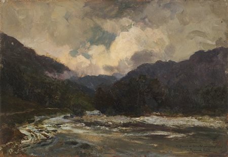 Riccardo Galli "La Sesia a Riva Valdobbia" 1917
olio su tavola (cm 35x50)
firmat