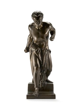 Vincenzo Vela "Spartacus" 
scultura in bronzo (h cm 63) 
firmata alla base a sin