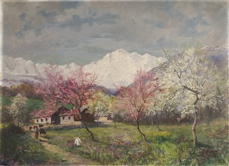 Leonardo Roda "Il Monte Bianco in primavera" 1922
olio su tela (cm 98x141)
firma