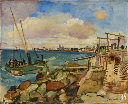 Donato Frisia "Rodi" 1933
olio su tela (cm 32x40)
firmato e datato in basso a de